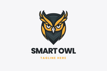 Owl logo, animal vector