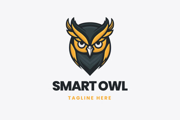 Owl logo, animal vector