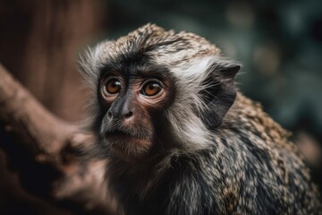 Shots at a monkey in the zoo. Generative AI