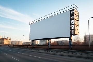 Blank billboard for advertising on highway created with AI	
