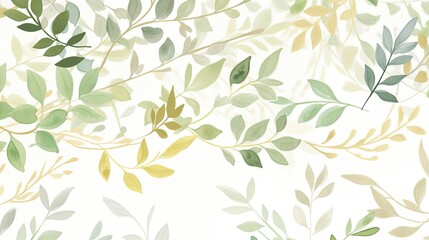 Green Leaf Watercolor Wallpaper DIY - AI Generative