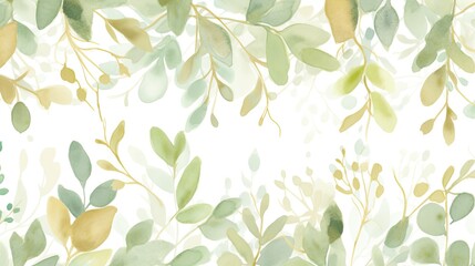 Green Leaf Watercolor Wallpaper DIY - AI Generative
