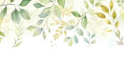 Green Leaf Watercolor Wallpaper DIY - AI Generative