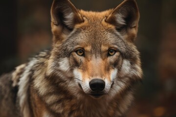 Naklejka na ściany i meble South of France European Wolf from the Alpine Reservation. Generative AI