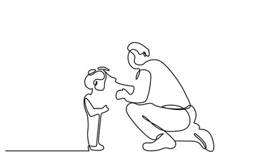 father dad loves his little girl line art