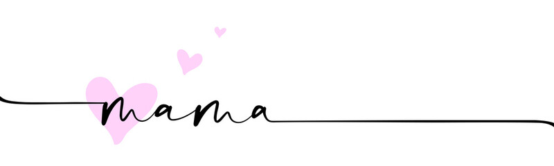 Slogan mama. Super mom or mommy for mothers day ideas. Funny vector best quotes for banner or wallpaper. Vector calligraphy and hearts for Mother's Day