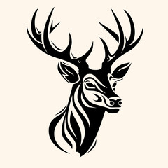 Fototapeta premium Deer vector for logo or icon, drawing Elegant minimalist style,abstract style Illustration