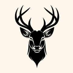 Deer vector for logo or icon, drawing Elegant minimalist style,abstract style Illustration