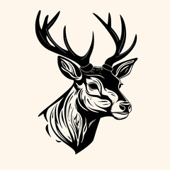 Fototapeta premium Deer vector for logo or icon, drawing Elegant minimalist style,abstract style Illustration