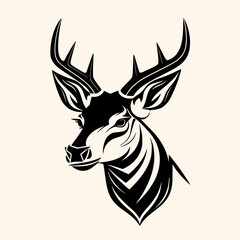 Deer vector for logo or icon, drawing Elegant minimalist style,abstract style Illustration