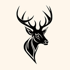 Deer vector for logo or icon, drawing Elegant minimalist style,abstract style Illustration