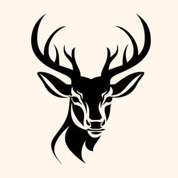 Deer vector for logo or icon, drawing Elegant minimalist style,abstract style Illustration