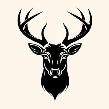 Deer vector for logo or icon, drawing Elegant minimalist style,abstract style Illustration