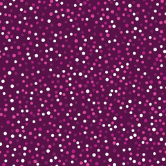 Fototapeta na wymiar Bright Fuchsia & White Confetti Seamless Pattern - Round circle confetti dots repeating pattern design