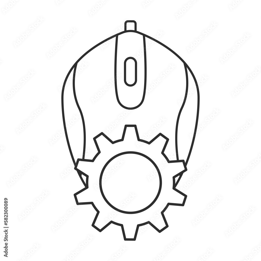 Poster computer mouse vector. icon of a service center for repairing devices for pc. vector mouse repair. g