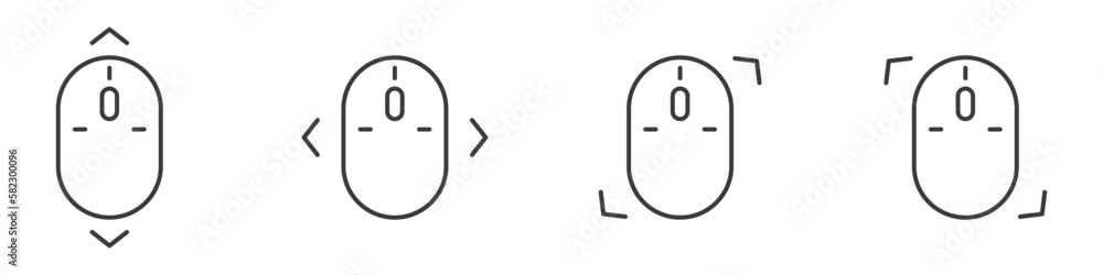 Poster computer mouse icons vector. set of mouse zoom vector icons. cursor vector stretching and compressio