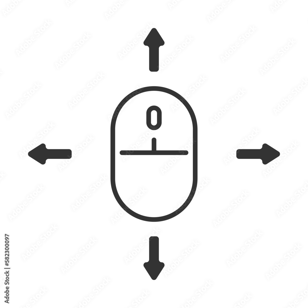 Poster computer mouse vector icon. mouse and arrows vector. the direction of the mouse in different directi