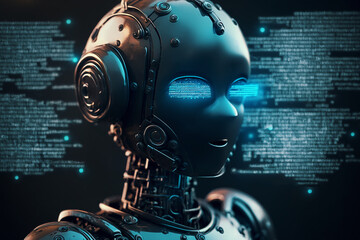 robot artificial intelligence concept. chatgpt chatbot technology. generative AI