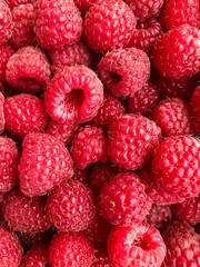 Fresh and ripe raspberries