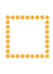 quadratischer rahmen aus orangen blüten