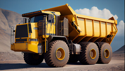 Obraz na płótnie Canvas Large dump truck for quarries. Generative AI