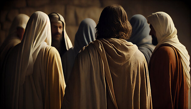 Christ with the disciples. Generative AI