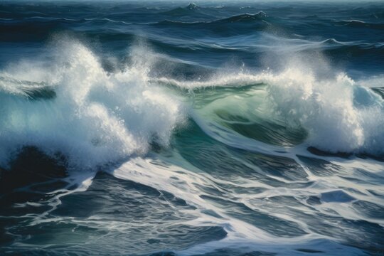 The watercolor painting captured the movement and power of the ocean waves. Generative AI