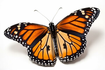 Fototapeta na wymiar Monarch butterfly isolated on a white background Generative AI