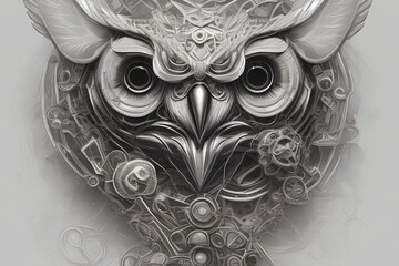 Mechanical Owl and Roses