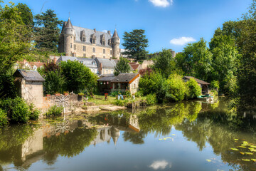 Fototapeta na wymiar Montresor Castle upon River Indrois, Loire, France