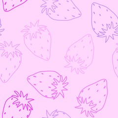 Cartoon fruit doodle seamless strawberry pattern for wrapping paper and fabrics and linens and kids clothes print
