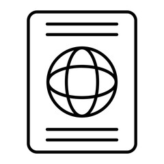 Visa Travel Outline Icon