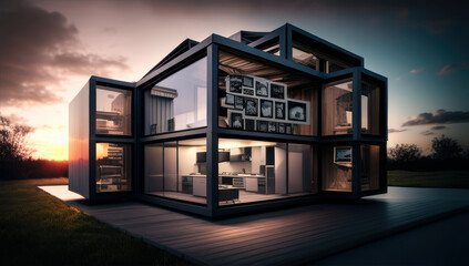 Modern and minimalist home design, generative ai