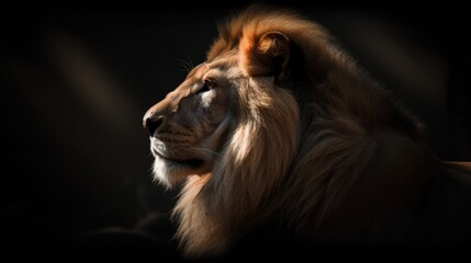 Stunning portrait of a Lion, Generative AI