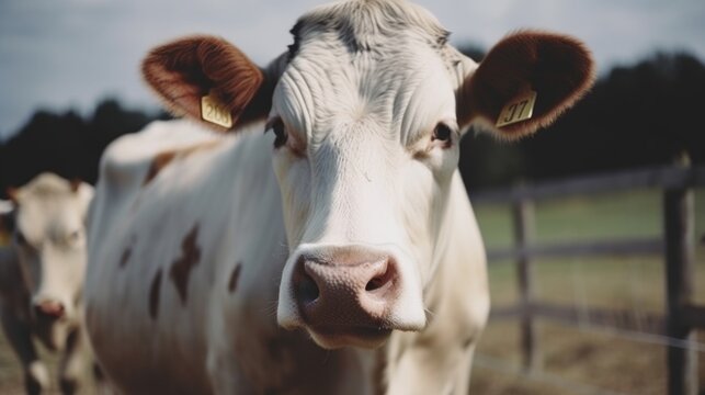 Photo of a Cow's face, Generative AI