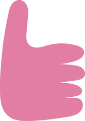 Pink cartoon thumbs up like sign illustration