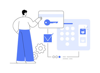 Security access card abstract concept vector illustration.