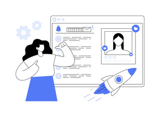 Viral content abstract concept vector illustration.