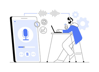 Podcast content abstract concept vector illustration.