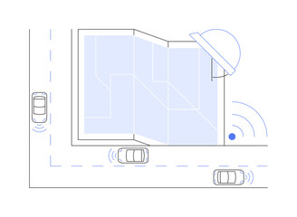 Smart roads construction abstract concept vector illustration.