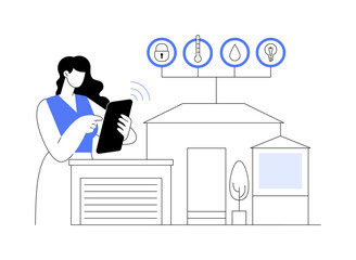 Smart home 2.0 abstract concept vector illustration.