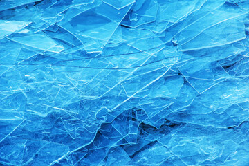 Obraz premium Ice surface of the river. Texture of ice shards. Winter background.