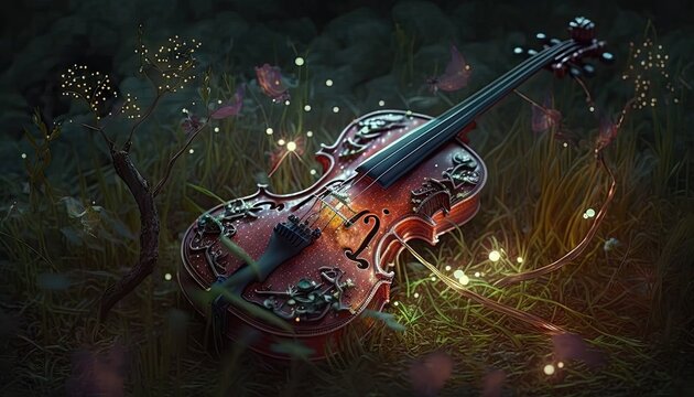 magic violin on the meadow