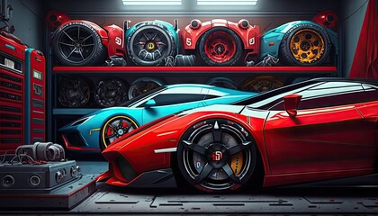Obraz na płótnie Canvas luxury red sport car