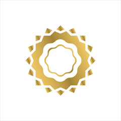 simple mandala ornament with gold fill. flat design style. suitable for background templates, name cards, invitations, banners, flyers, frames, medals, etc. design template