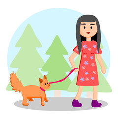girl with dog