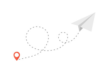 Paper plane isolated vector icon set. Origami paper airplane illustration flight travel symbol design.