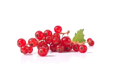 Redcurrant fruit isolated on white background created with generative AI technology