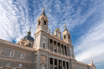 Fototapeta na wymiar Santa Maria la Real de La Almudena Cathedral is a Catholic church in Madrid, Spain