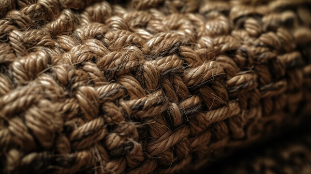 A detailed close - up image of a textured fabric, such as linen or burlap, showing the intricate weave pattern and natural fibers